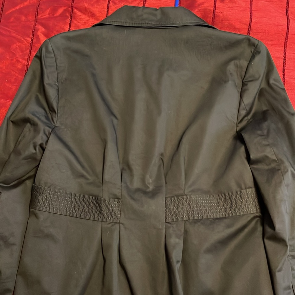 BCBGMAXAZRIA black lined blazor large two welt pockets cotton spandex - Picture 3 of 9